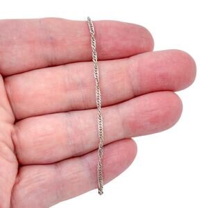 Vintage Italy | Sterling Silver 925 | Singapore Chain Bracelet | 7.25"